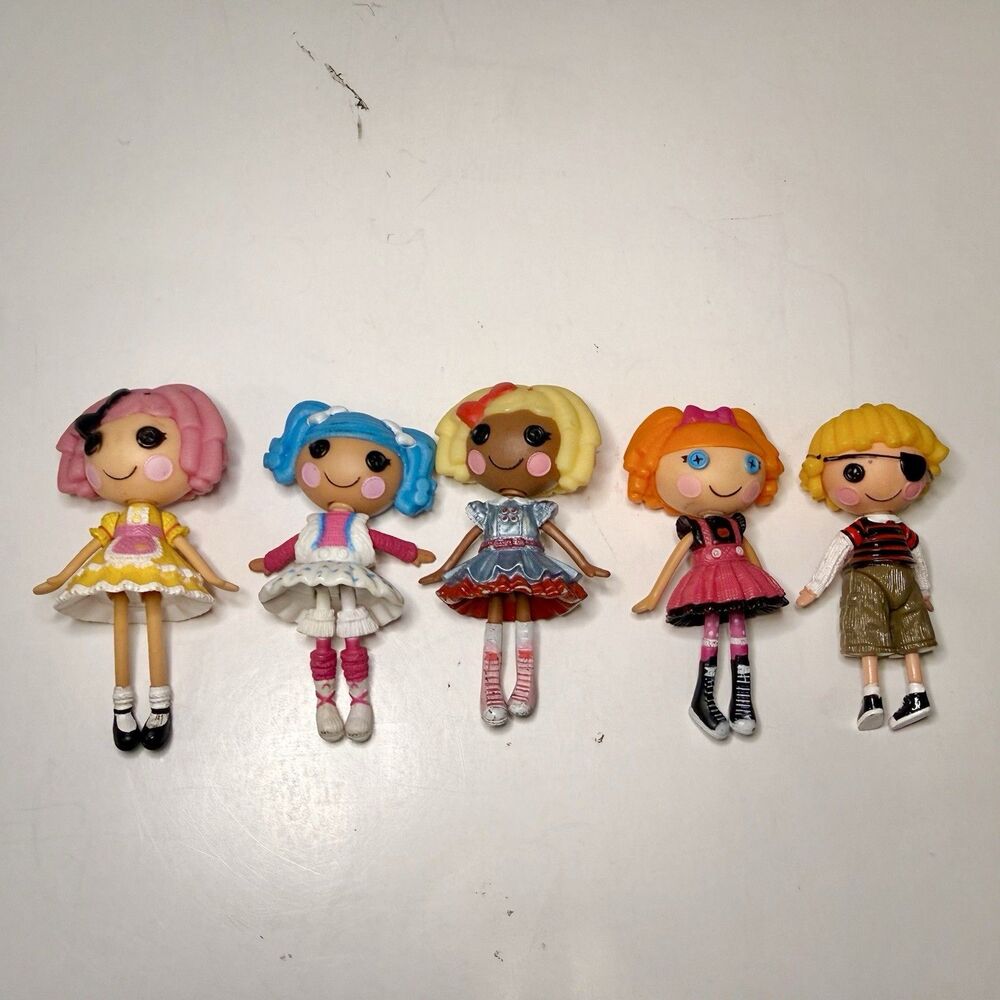 Lalaloopsy Mini Dolls Lot of 5 Crumbs Mittens Dot Bea Patch Treasurechest MGA
